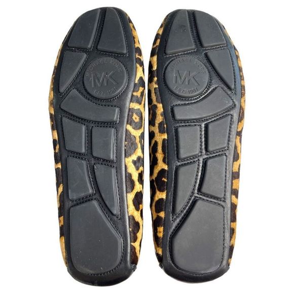 Michael Kors Women's Black Brown Animal  Print Cushioned Ballet Flat Shoes 9 - Picture 4 of 7